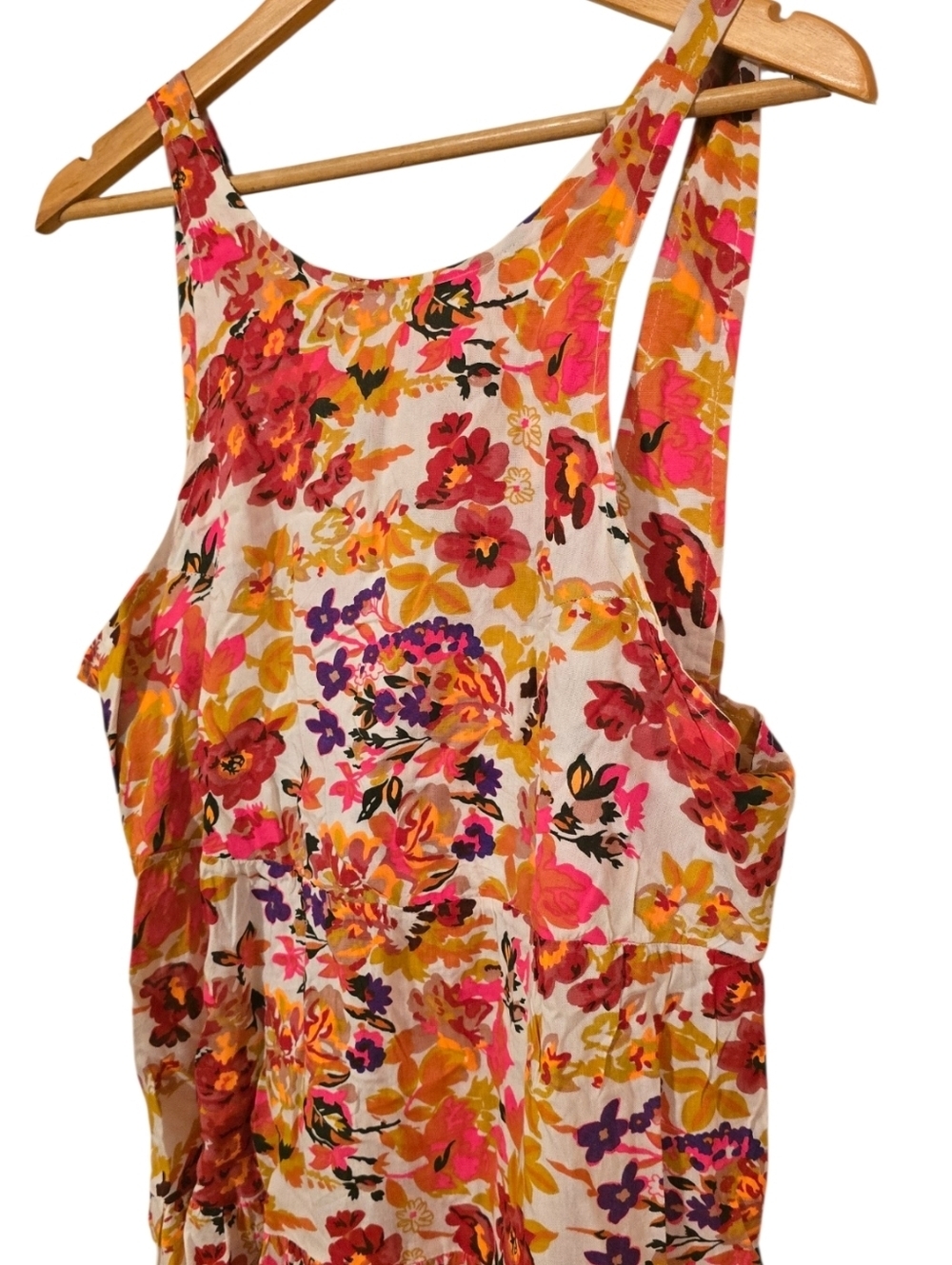 Natural Life Floral Boho Tiered Mini Dress - Size Large - Picture 4 of 16
